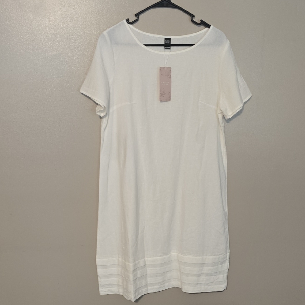 Emery Rose Vacation Casual Mini Dress White Womens Size Large‎ NWT - Picture 2 of 5